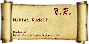 Niklai Rudolf névjegykártya